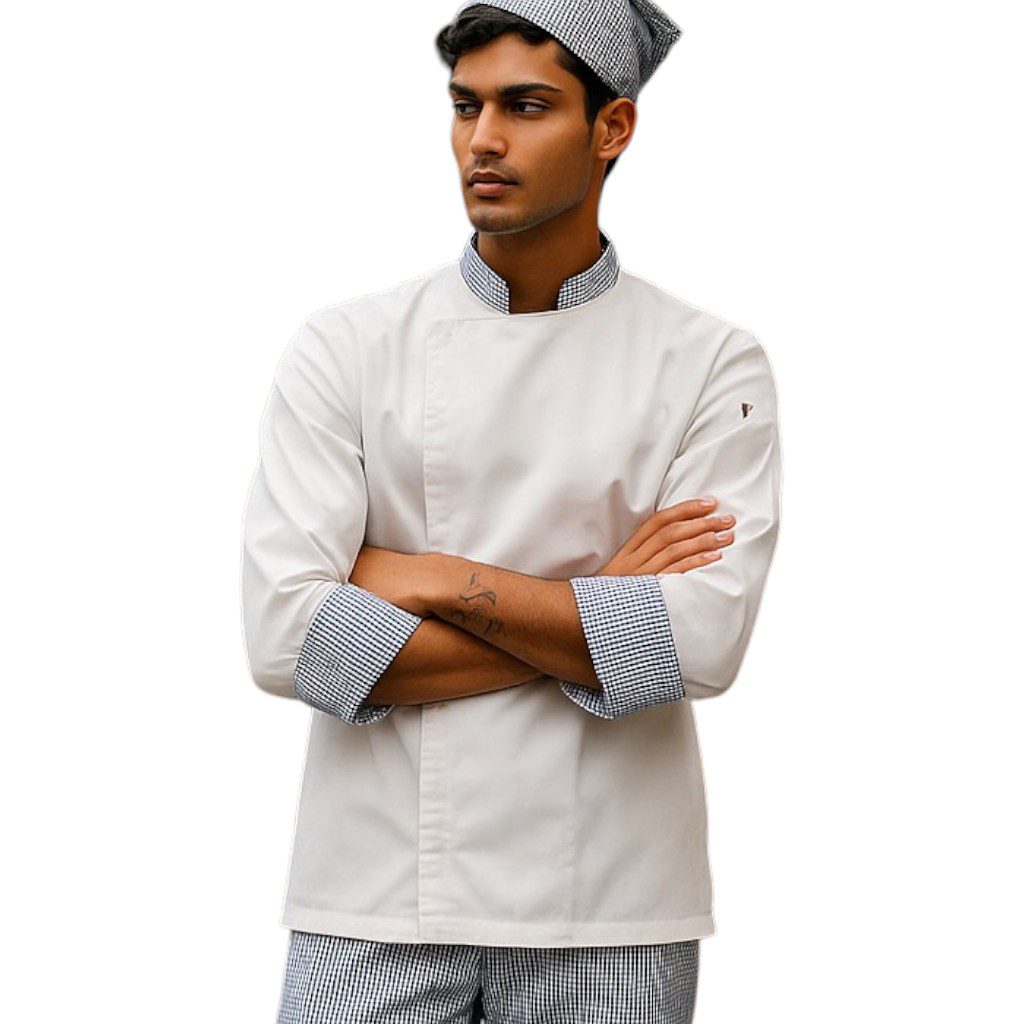 Tomahawk Blue Check Chef Jacket