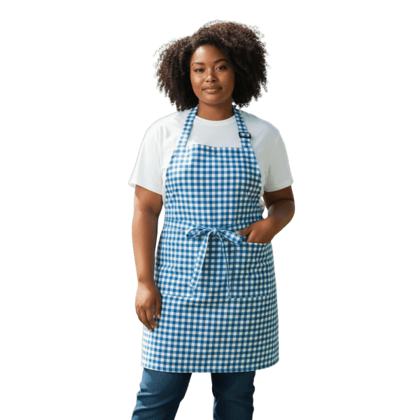 Blue Check Apron
