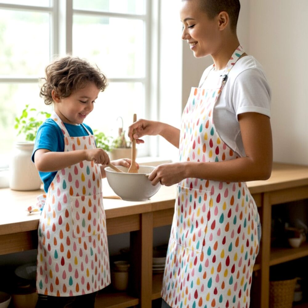 Raindrops Apron – Mum and Kids - Image 2