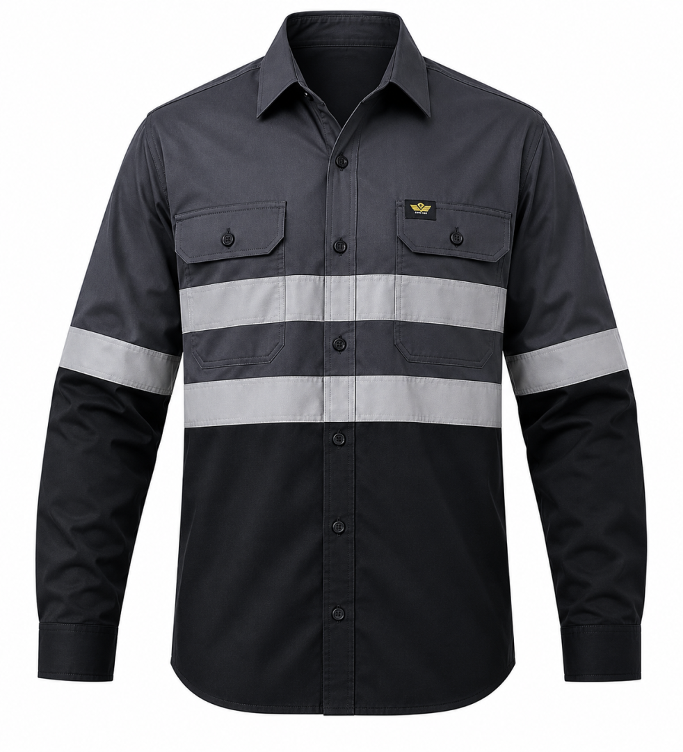 HI VIZ 100% Cotton Vented Workshirt - Image 4