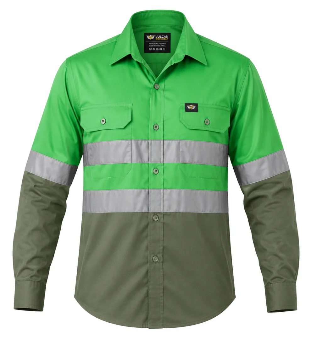 HI VIZ 100% Cotton Vented Workshirt - Image 4