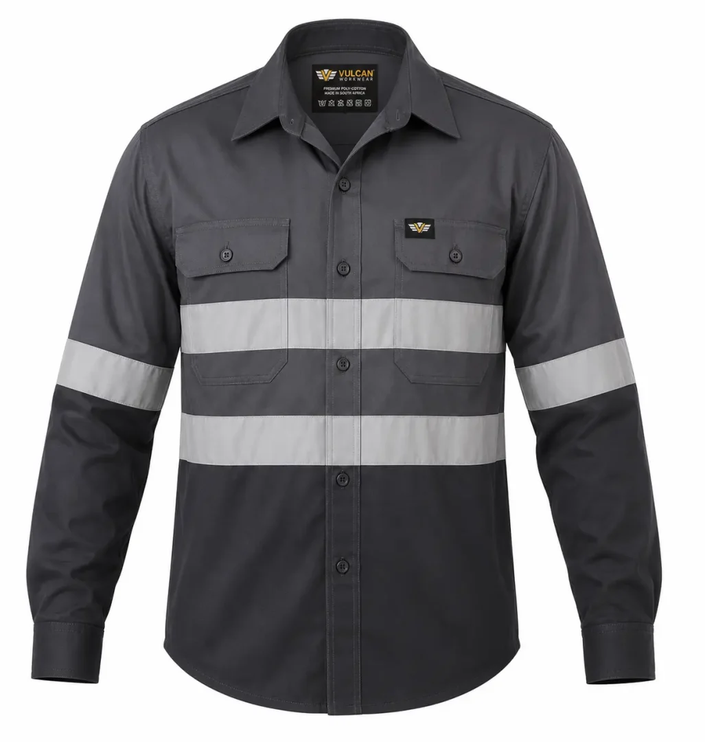HI VIZ 100% Cotton Vented Workshirt - Image 6