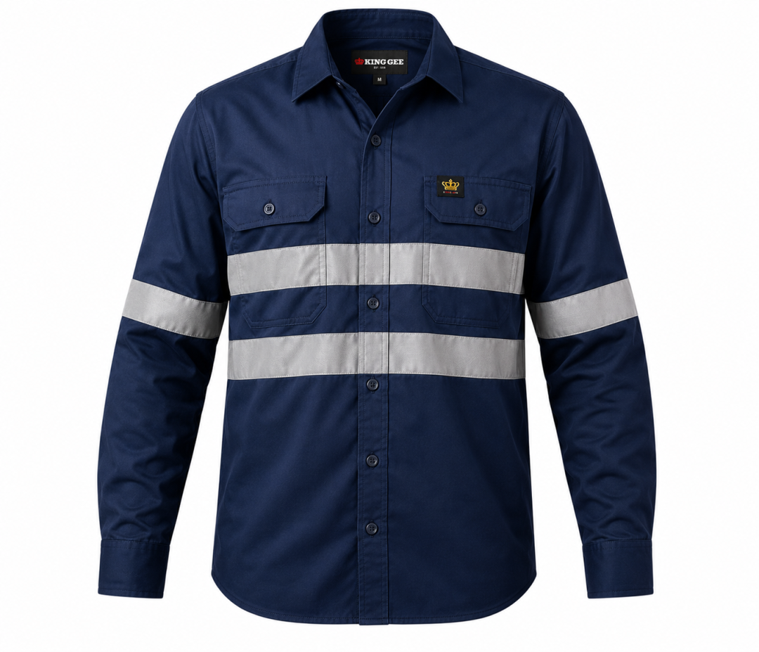 HI VIZ 100% Cotton Vented Workshirt - Image 6