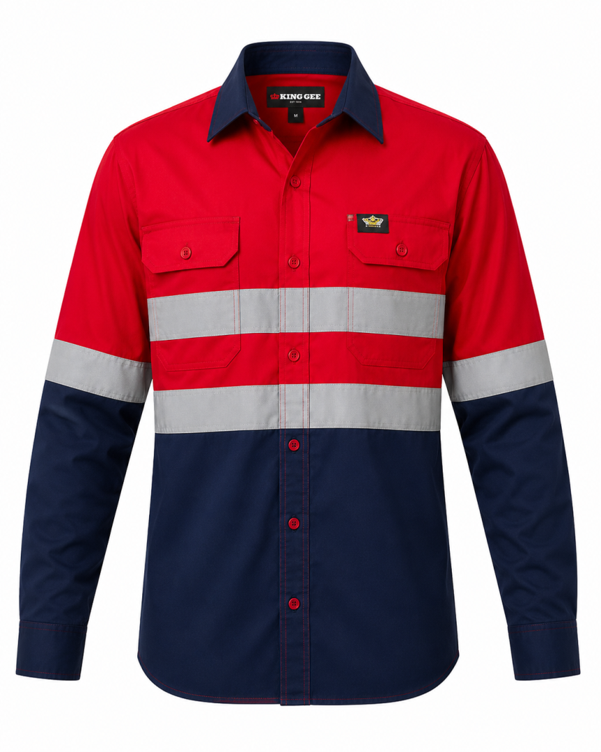 HI VIZ 100% Cotton Vented Workshirt - Image 3
