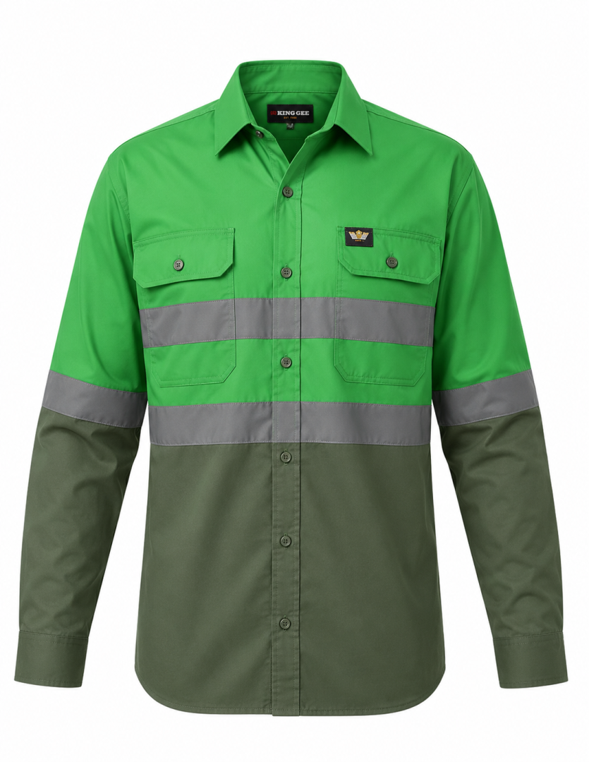 HI VIZ 100% Cotton Vented Workshirt - Image 7