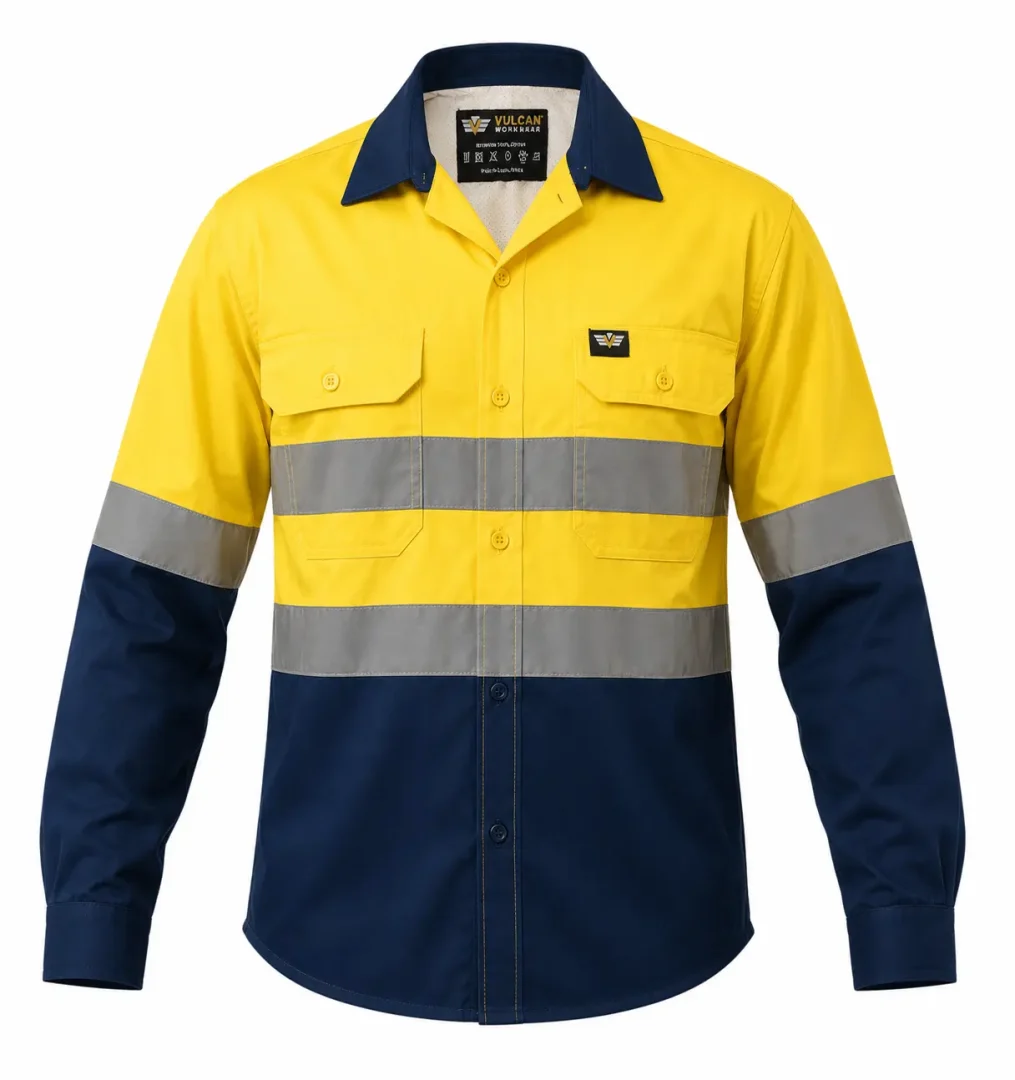 HI VIZ 100% Cotton Vented Workshirt - Image 2