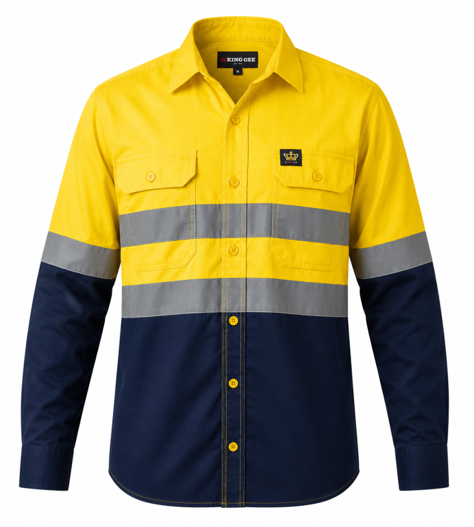 HI VIZ 100% Cotton Vented Workshirt - Image 5