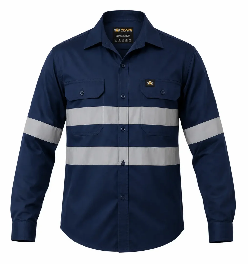 HI VIZ 100% Cotton Vented Workshirt - Image 3